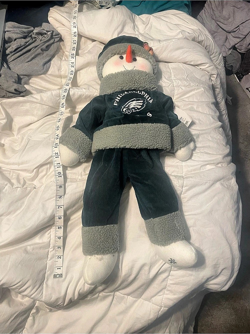 Large 25” Philadelphia Eagles Snowman Plush Decor NWT